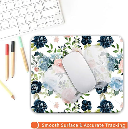 Armanza Square Mouse Pad Pretty Flowers, Personalized Premium-Textured Custom Mouse Mat Design, Washable Mousepad Cloth, Non-Slip Rubber Base Computer Mouse Pads for Wireless Mouse