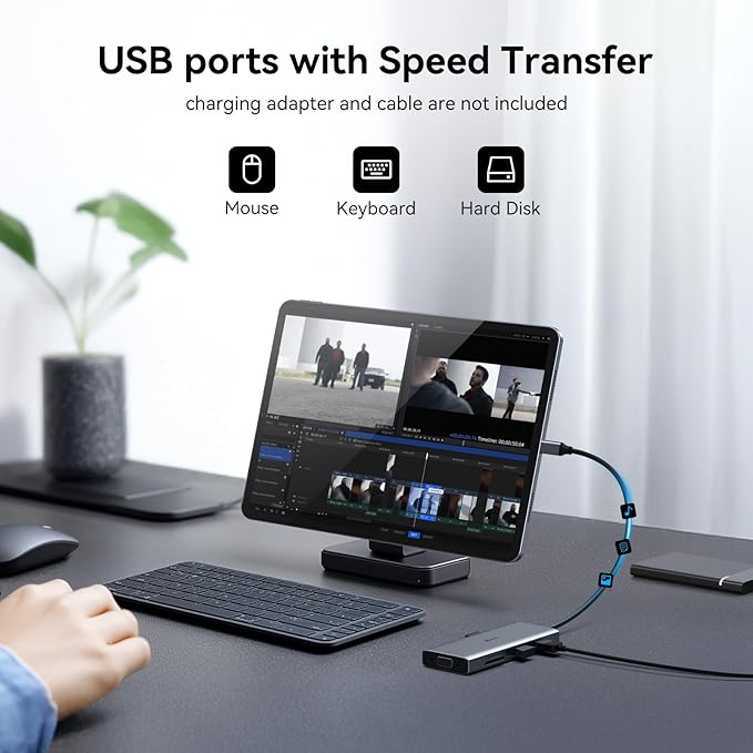 USB C Docking Station Dual Monitor HDMI Adapter for Dell HP Lenovo,Laptop Docking Station 3 Monitors USB C Hub Multiple Adapter Dongle with 2 HDMI 4K+VGA+100W PD Charger+3 USB Port+SD/TF Card Reader