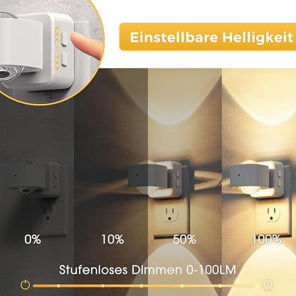 L LOHAS LED Night Lights Plug into Wall, Night Light Projector, Dusk to Dawn Sensor, Rotating White Nightlight for Kids, Soft White Ambient Lighting for Bathroom, Gaming Room, Gifts,1 Pack