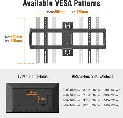 ELIVED Long Arm TV Wall Mount for Most 42-75 Inch TVs, 30 Inch Long Extension Corner TV Mount, Full Motion Wall Mount tv Bracket Swivel and Tilt, Holds up to 99 lbs. Max VESA 600x400mm, YD3037