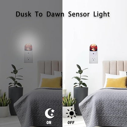 Axxitude Japanese Mountains Night Lights Plug into Wall for Girls Boys Room,Night Light LED Lamp Dusk to Dawn Sensor Round Lamp for Bedroom Bathroom Hallway Home Wall Decor Nightlight