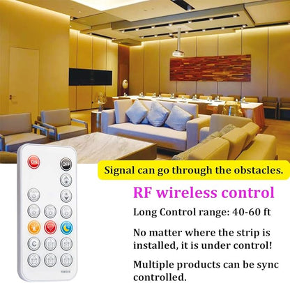 WOBANE LED Strip Lights 32.8ft Warm White, Dimmable Light Strip Kit with Remote and ETL Listed Power Supply, 600 LEDs Supper Bright Tape Lights for Room, Kitchen, Bed, Under Cabinet, Wardrobe, 3000K