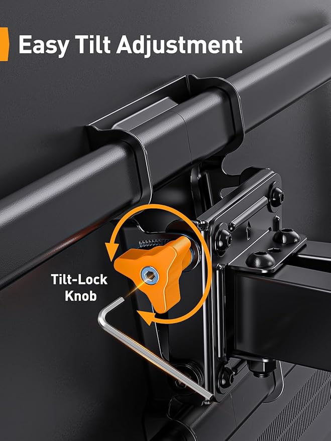 Perlegear UL Listed Full Motion TV Wall Mount for 42-90 inch TVs up to 132 lbs, TV Mount with Dual Articulating Arms, Tool-Free Tilt, Swivel, Extension, Leveling, Max VESA 600x400mm, 16" Studs, PGLF8.