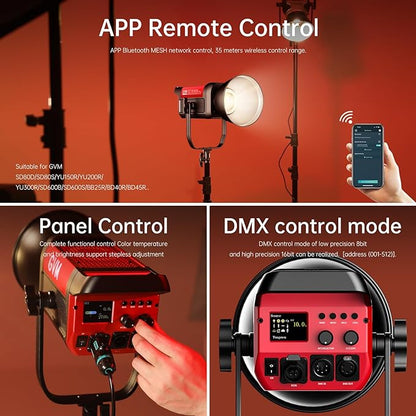GVM Video Lighting 300W Bi-Color Studio Lights kit with Bowens Mount Softbox and Stand CCT 2700K~6800K CRI 97+ Continuous Lighting for Photography