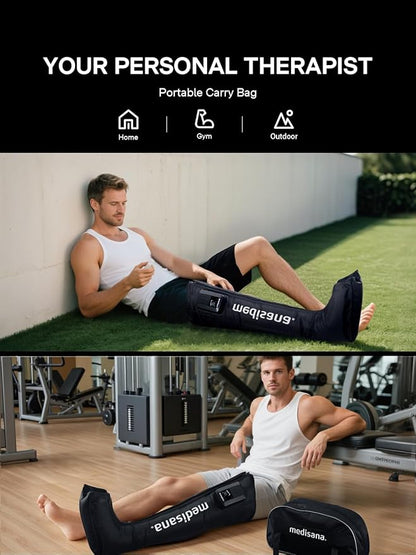 Medisana Leg Compression Massager, Cordless Rechargeable Air Pressure Boot with Multi-Customize Modes, Intensities & Timer, Leg Compression for Circulation, Pain Relief, Recovery, Christmas Gifts