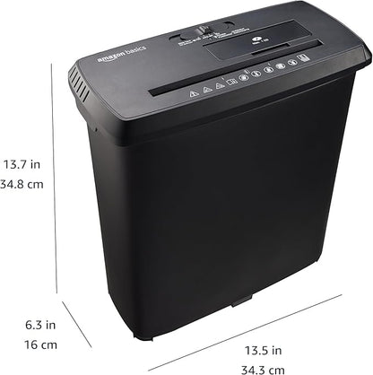 Amazon Basics Paper Shredder for Home and Office, 8-Sheet Strip Cut, CD/ Credit Card Shredder, 3.4 Gallon Wastebasket , Black