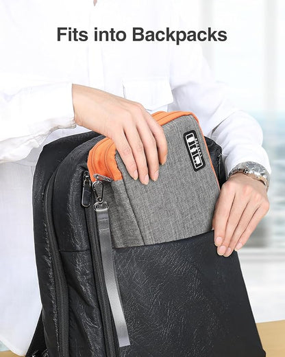 Luxtude Travel Cable Organizer Bag, Electronic Organizer Travel Case Large, Cord Organizers Bag, Tech Bag for Cable Storage/Cord Storage/iPad Pro(up to 11")/Wall Charger/Electronic Accessories
