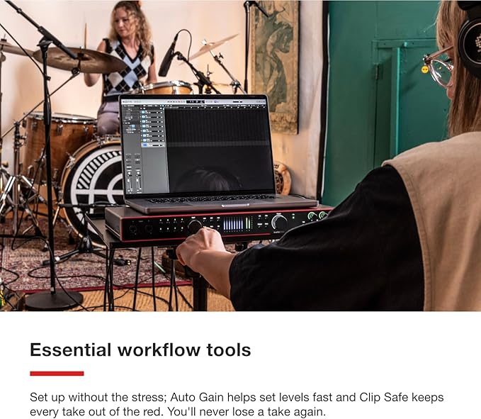Focusrite Scarlett 18i20 4th Gen USB Audio Interface, for Multitrack Recording, Music Production and Podcasting — High-Fidelity, Studio Quality Recording, and All the Software You Need to Record
