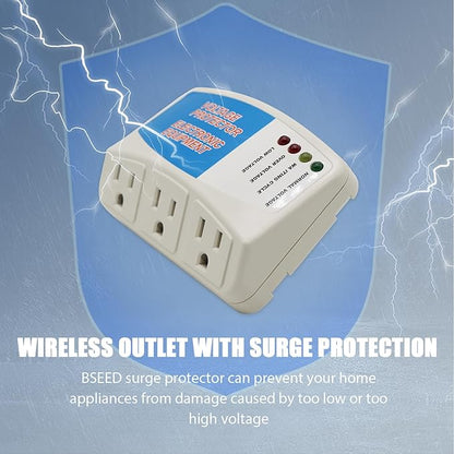 BSEED Surge Protector Power Strip for Home Appliance, 3 Outlet Power Surge Protector, Voltage Protector Brownout Surge Refrigerator 1875W, 120V, 15A, 1 Pack