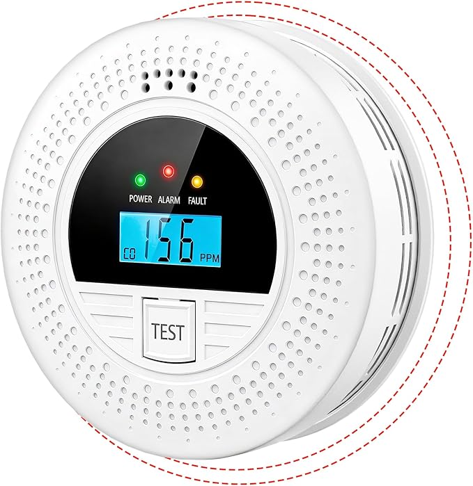 1-Pack Interconnected Smoke and Carbon Monoxide Detector, Test Button & Replaceable Battery, Smoke and CO Alarm for Home, Hallways, Bedroom, Reliable Alert