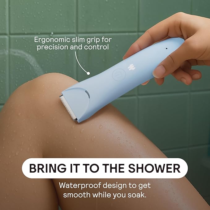 MERIDIAN Slimmer Trimmer – Electric Razor for Women, Bikini Line & Pubic Hair Trimmer, Rechargeable & Waterproof, Painless, Flawless Shave for Sensitive Skin, Gentle, Quiet & Travel-Friendly, Onyx