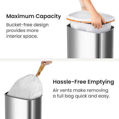 iTouchless 91 Liter / 24 Gallon Sensor 2.0 Kitchen Trash Can with Lid, Commercial Grade Automatic Stainless Steel Touchless Recycle Bin, AbsorbX Odor Filter, for Home, Office, Restaurant, Lobby, Store