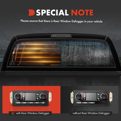 A-Premium Automatic Climate Control Module A/C & Heater Control Panel - Compatible with Hummer H2 2003 2004 2005 2006 2007 - with Rear Window Defogger, Replaces# 10399657 15105969