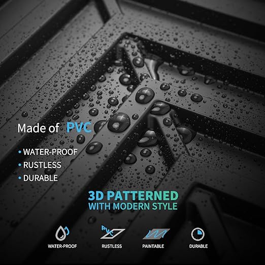 Art3d 12-Pack Drop Ceiling Tiles 2x2 FT, PVC 3D Textured Panels for Interior Wall Decor Living Room Bedroom Office, 24x24 Inch, Black