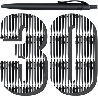 Aozora Pens Bulk 30 Pack Black Click Pens No Bleed Wholesale Retractable Ballpoint Pens Medium Point,Smooth Ink Pens for Journaling School Office Supplies 1.0MM Black Ink