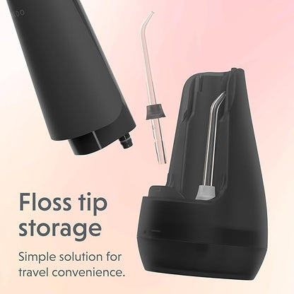 Ordo Water Flossers for Teeth, Cordless IPX7 Waterproof Oral Irrigator, 3 Pressure Settings, Portable, Rechargeable Electric Sonic Flosser, Dental Professional Recommended, Charcoal Grey