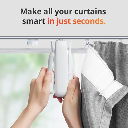 SwitchBot Automatic Curtain Opener with Remote - Bluetooth Remote Control Smart Curtain with App, Upgraded High-Performance Motor, Add SwitchBot Hub to Work with Alexa, Google Home, HomeKit (Curtain 3