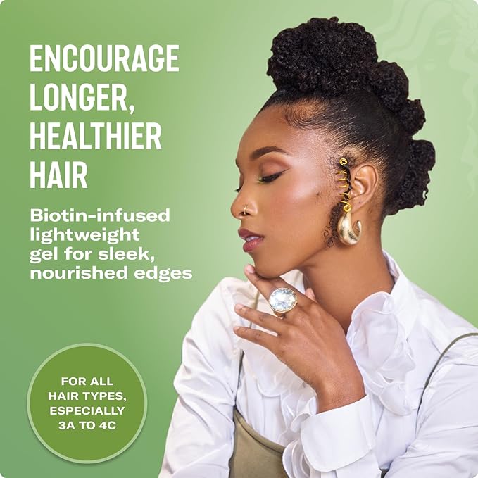 Mielle Organics Rosemary & Mint Edge Control Gel - Strong Hold Hair & Edge Gel for Women & Men - Infused with Biotin, Coconut & Babassu Oil to Encourage Longer, Healthier Hair (2 Fl Oz)