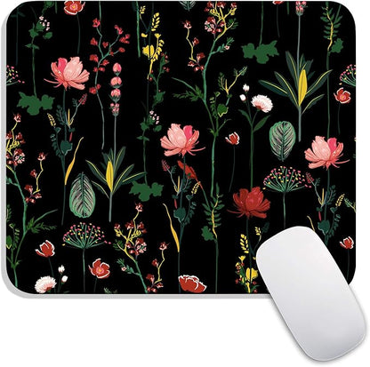 Armanza Square Mouse Pad Blooming Botanical Flowers,Personalized Premium-Textured Custom Mouse Mat Design,Washable Mousepad Cloth,Non-Slip Rubber Base Computer Mouse Pads for Wireless Mouse