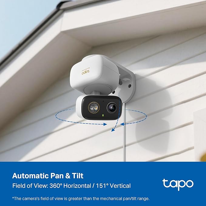 Tapo 3K 5MP Pan/Tilt Indoor/Outdoor Security Camera, Free Person/Vehicle/Baby Cry Detect & 360° Motion Track, Color Night, SD/Cloud, Wrks w/Alexa & Google Home, 2.4 GHz WiFi, HybridCam 360