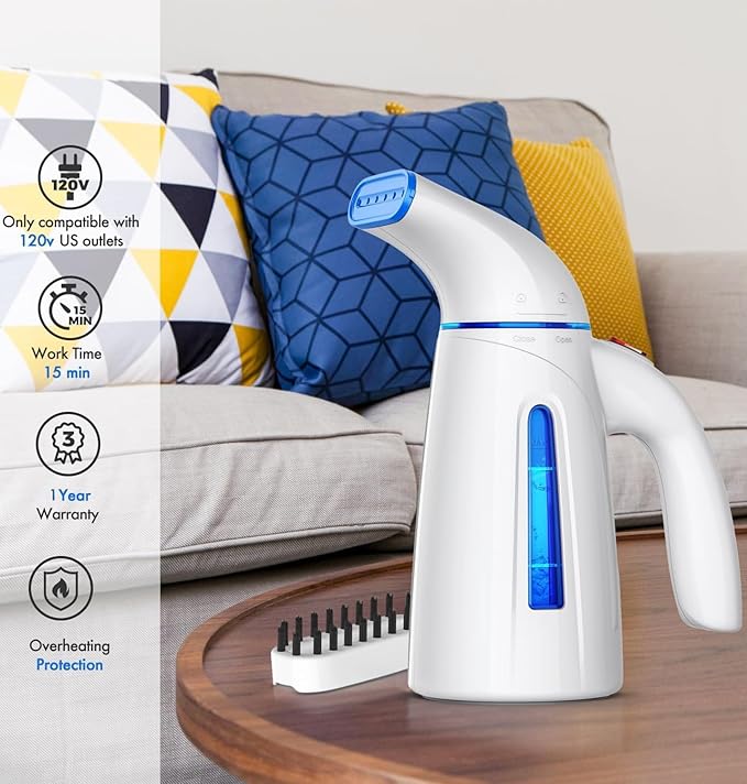 OGHom Steamer for Clothes, Handheld Clothing Steamer for Garment, 240ml Big Capacity 700W Portable Travel Steam Iron (Blue)