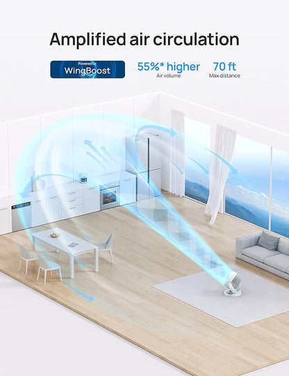 Dreo Fan for Bedroom, 12 Inches, 70ft Powerful Airflow, 28db Quiet Table Air Circulator Fans for Dorm Room, 120° Adjustable Tilt, 3 Speeds, Desktop Fan for Home, Office, Kitchen