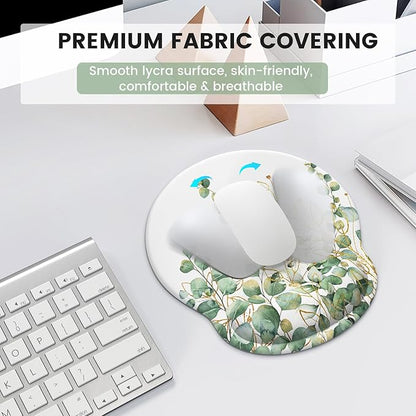 iLeadon Ergonomic Mouse Pad Set with Wrist Support, Easy Typing & Pain Relief, Non-Slip Base for Computer Home, Eucalyptus