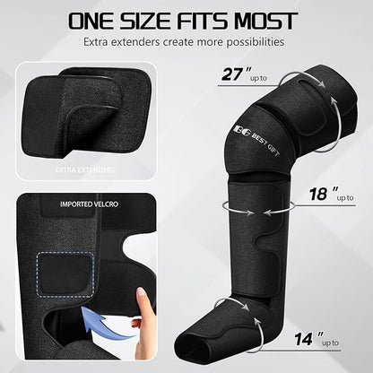 Christmas Gifts for Men Women Dad Mom, Mother's Day, Father's Day, Air Compression Massager with Heat for Foot, Leg, Calf, Thigh, Knee, Helpful for Varicose Veins,Muscle Fatigue, Cramps Swelling Edema
