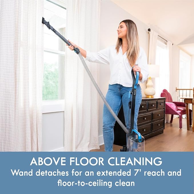 Kenmore DU1040 Featherlite Bagless Upright Vacuum Lightweight Cleaner with 4 Height Adjustment, Swivel Steering Design, 2 Cleaning Tools for Carpet and Hard Floor, Blue