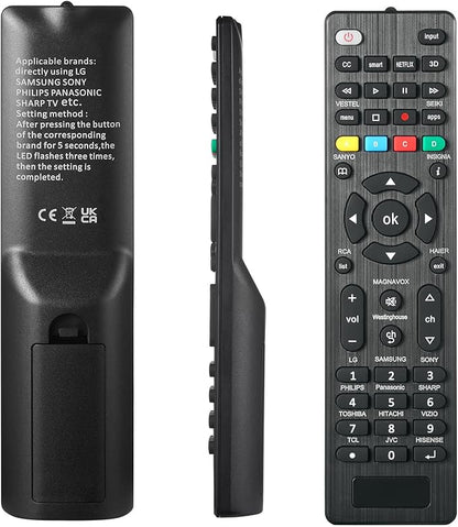 Universal TV Remote Control is Suitable for LED Smart TVS of LG,Samsung,Sony,Philips,Panasonic,Sharp,Toshiba,Hitachi,VIZIO,TCL,JVC,Hisense and Other Brands (1pack)