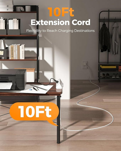 Desk Clamp Power Strip 10 Ft, TESSAN 2100J Surge Protector Desk Charging Station, 5 Outlets with 4 USB Ports (2 USB C), Flat Plug Extension Cord with Multiple Outlets for Gaming Home Office Dorm Room