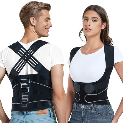 Back Brace Posture Corrector for Women and Men with Spine Vertical Alignment System, Lower Back Pain Relief, Back Straighter Instant Posture Corrector - Scoliosis