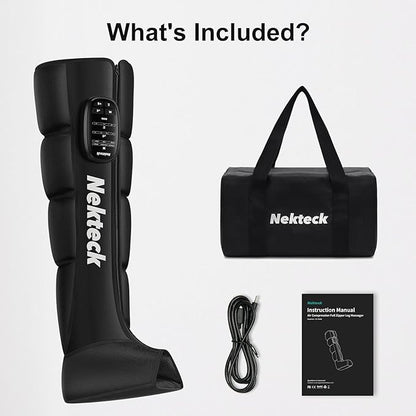 Nekteck Cordless Leg Compression Massager, FSA Eligible Massage Tools for Circulation and Pain Relief, Rechargeable Portable Full Leg Boots, Gifts for Mom Dad Men Women, HSA Eligible, Single Unit