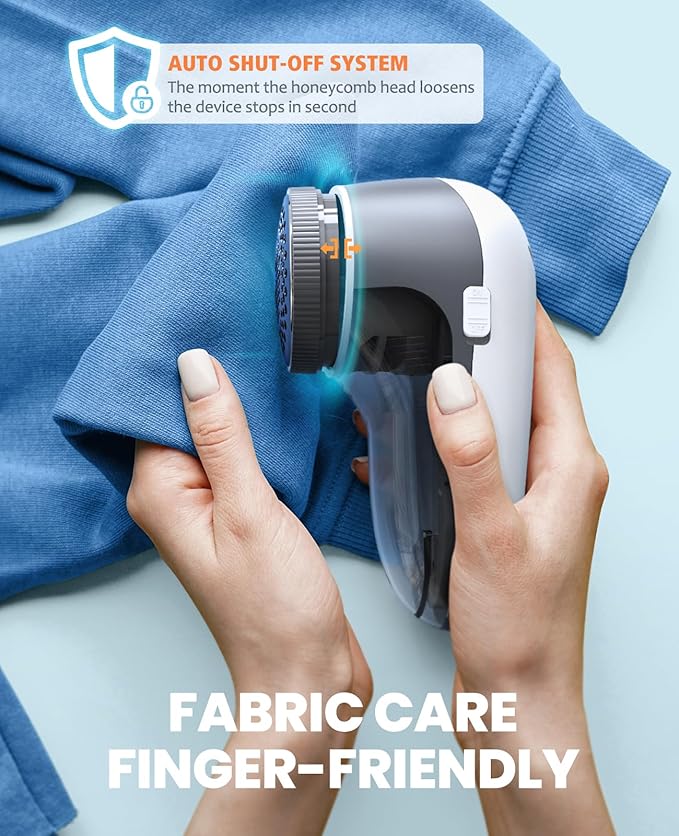 POPCHOSE Fabric Shaver, Sweater Shavers to Remove Pilling, Lint Shaver with 6-Leaf Blades, Electric Lint Remover for Clothes, Couch, Furniture, Fuzz, Lint Ball, Pillings, USB Rechargeable