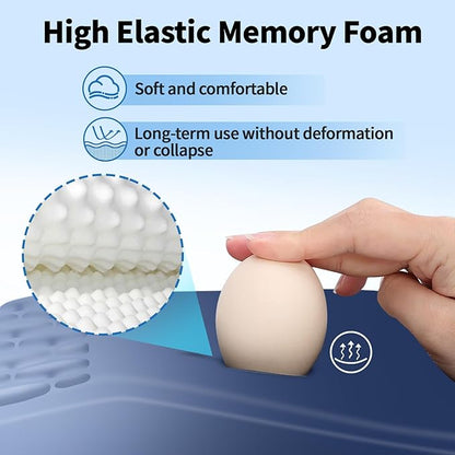 YIWEI Ergonomic Mouse Pad with Wrist Rest - Comfortable Office Mousepad with Memory Foam Wrist Support for Carpal Tunnel Relief, Mouse Pads with Non-Slip Base for Gaming and Home (Gradient Blue)