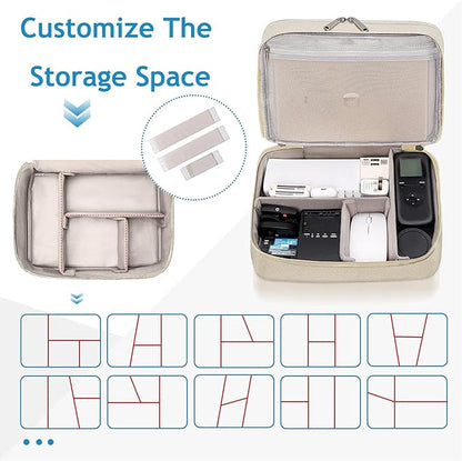 Electronics Travel Organizer, Double Layer Cable Organizer Bag Waterproof Electronics Accessories Storage Bag for Charger, Phone, Power Bank, Hard Drive, Cord, Tablet