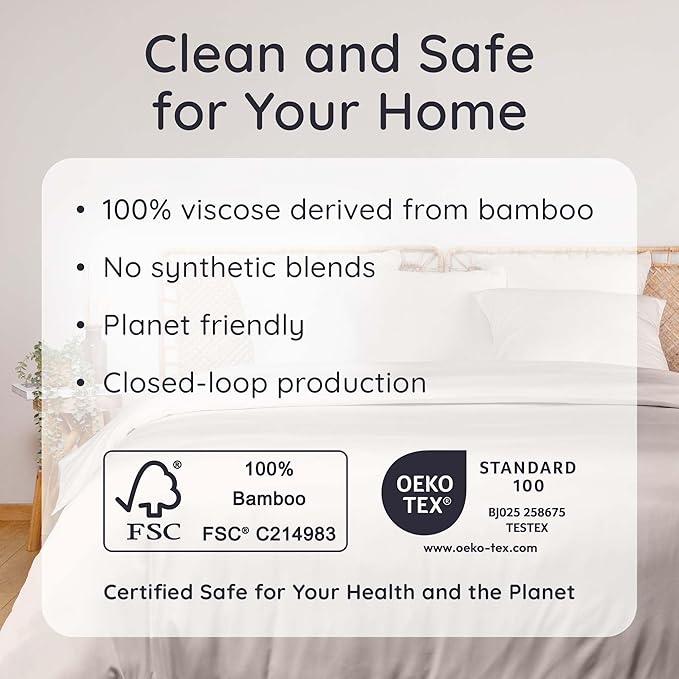 Bambaw California King Cooling Sheets Set 4pcs – 100% Viscose Derived from Bamboo Sheets Extra Deep Pockets, Soft & Breathable Bedding Set, Fits Up to 16'' with Elastic Corner Straps (Sand)