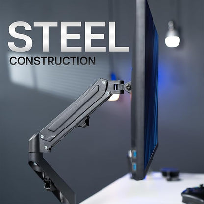 VIVO Heavy Duty Single Monitor Tension Arm for up to 27 inch Screens, Holds 14.3 lbs, Premium Desk Mount Stand, Black, STAND-V101O