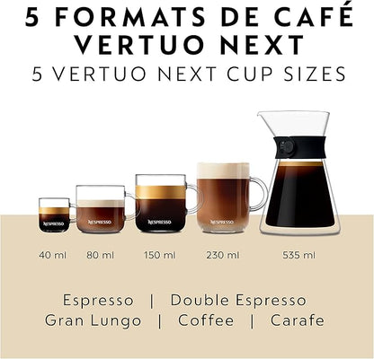 Nespresso Vertuo Next Coffee and Espresso Machine by Breville,1.1 liters, Dark Chrome