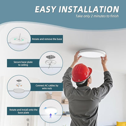 TOPELER 9inch Flush Mount Ceiling Light, Dimmable Ultra-Thin LED Ceiling Light 24W 2000Lm, 5CCT Selectable (2700K-6000K) Super Bright Lighting Fixture for Kitchen, Porch, Hallway, Stairwells
