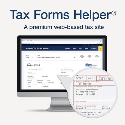 Adams 2024 W2 Tax Forms 2024, 6 Part Laser/Inkjet Tax Forms, 50 Employees, Includes 6 W3 Forms, Access to Tax Forms Helper (1009322)