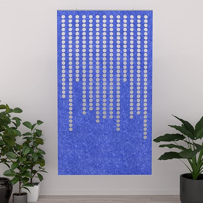 Escape Acoustic Wall Art | Matrix Design | Suspended Sound Proofing Panels | Eco-Friendly Recycled Material | 4X7 | Peacock