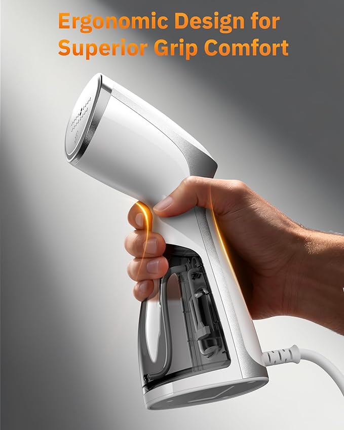 OGHom Steamer for Clothes, Portable Handheld Garment Wrinkle Remover, 1000W Fabric Steamer, Strong Penetrating Steam, for Home, Office (ONLY FOR 120V) -White