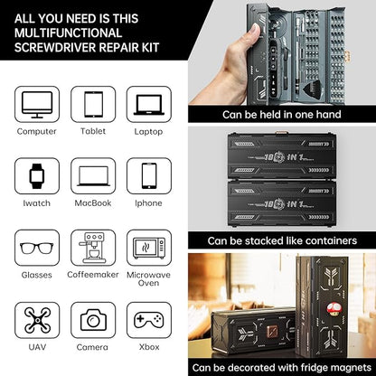 Small Electric Screwdriver Set, JAKEMY Smart 3 Torque Cordless Screwdriver Kit, Compact Power Screwdrivers with 160 Precision Bits for Computer, Laptop, iPhone, PS5, Xbox, Watch, Jewelry, Eyeglasses