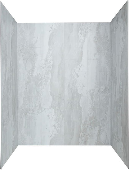 Palisade 78in x 60in x 30in Waterproof Vinyl Shower Surround Kit with Accessories in Urban Fjord