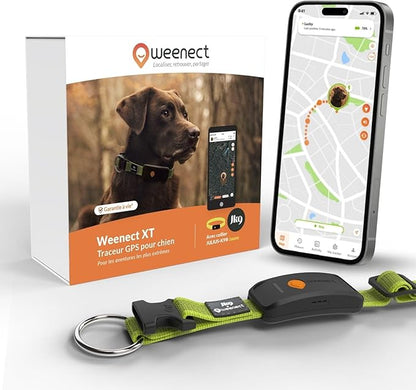 Weenect Dog XT - New GPS Collar for Dogs | XL Antenna | Waterproof | Ultra-Durable Integrated Julius-K9 Collar | Subscription Required