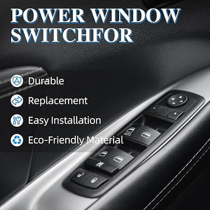 WUANGKI Master Power Window Control Switch | Front Driver Side | 13+8 Pins | Compatible with 2009-2010 Dodge Journey 2007-2010 Nitro 2008-2009 Jeep Liberty | OE 4602632AB | Window Buttons