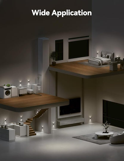 Brightown 2 Pack White Night Lights Plug into Wall, Modern Night Light with Rotating Plug, Dusk to Dawn Sensor, 0-100LM Stepless Dimming Aora Night Light for Hallway Bedroom Bathroom, Pure White