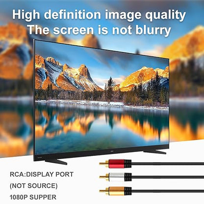 HDMI to RCA 10FT Cable with IC, HDMI Male to 3-RCA BL AV Cable Video Audio Component Converter Adapter 1080P Cable for TV HDTV DVD