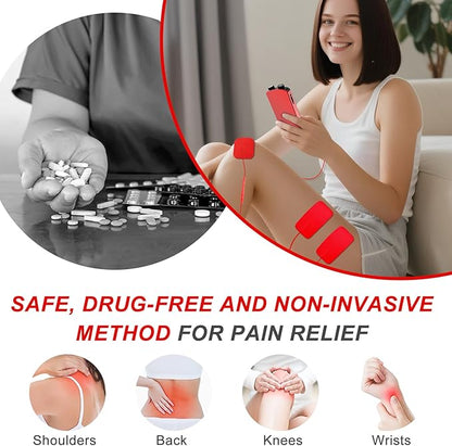 TENS EMS Unit Muscle Stimulator for Pain Relief Therapy - 4 in 1 TENS & EMS & Relax & Custom Frequency+Pulse - Muscle Massager 36 Modes 20 Intensity, Memory & Favorites Function, 3.8" Color Display